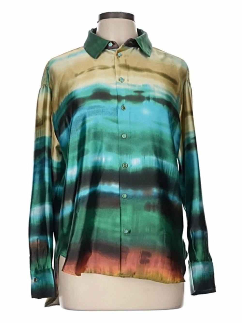 Bailey 44 Satin Ombré Button Up Blouse Shirt - Picture 1 of 7